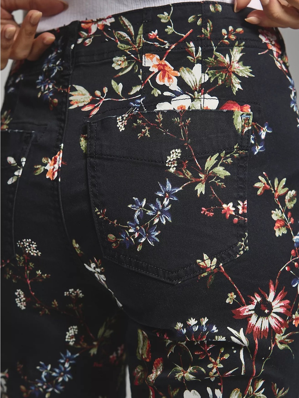 Pilcro Anthropologie Mid-Rise Demilune Utility Floral Flare Pants - Picture 8 of 8